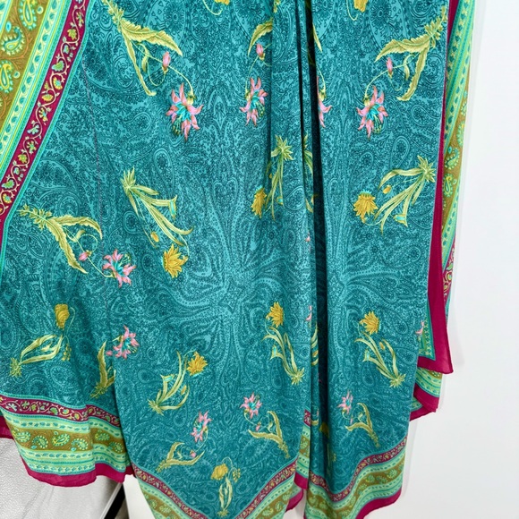 Anthropologie Holding Horses Floral Paisley Handkerchief Slip Sundress Silk M L - Picture 5 of 10